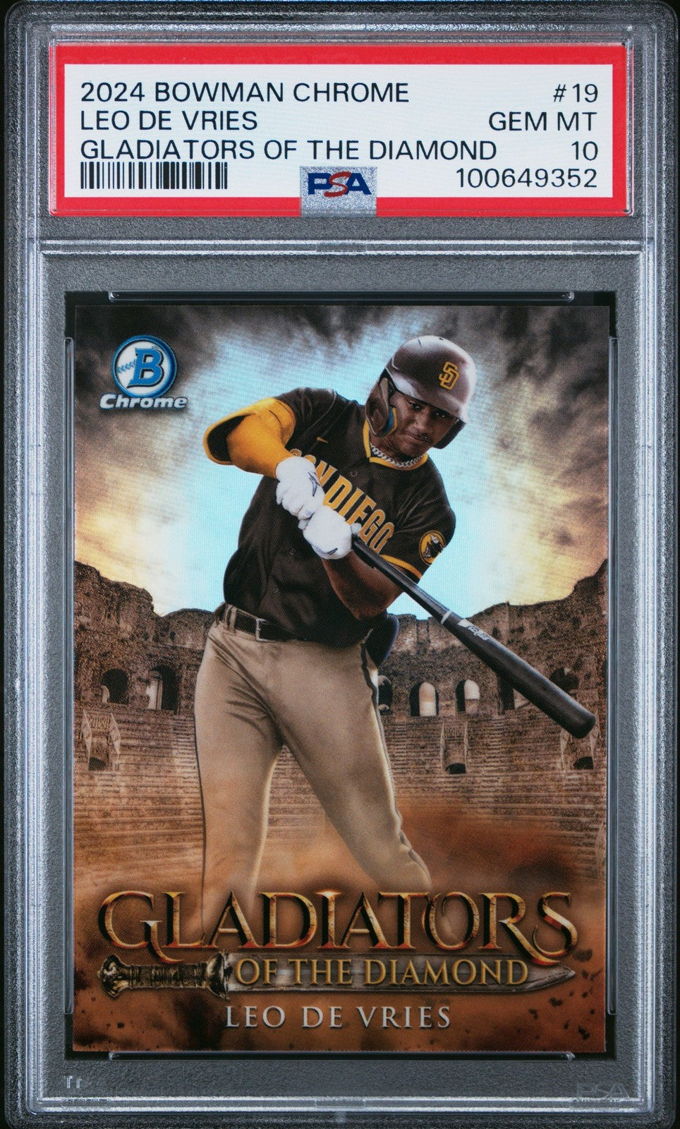 Graded 2024 Topps Bowman Chrome Leo De Vries #19 RC Baseball Card PSA 10