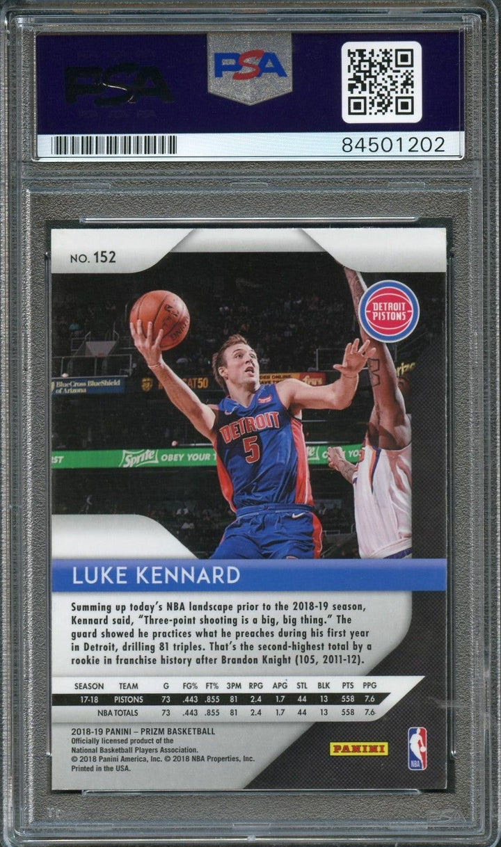 2018-19 Panini Prizm #152 Luke Kennard Signed Rookie Card AUTO PSA Slabbed Pisto