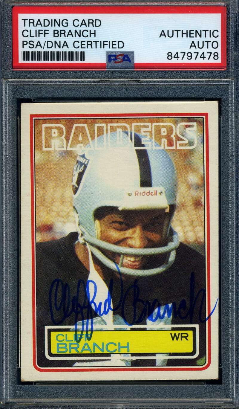 Cliff Branch PSA DNA Signed 1983 Topps Autograph
