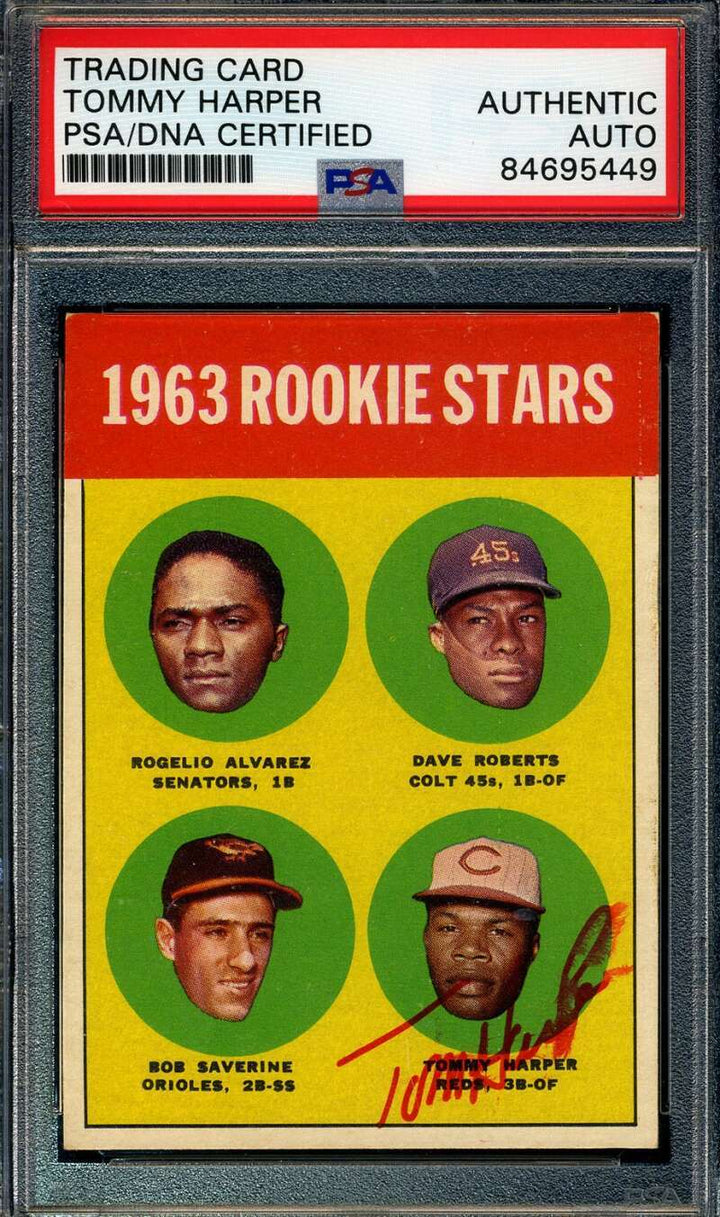 Tommy Harper PSA DNA Signed 1963 Topps Rookie Stars Autograph