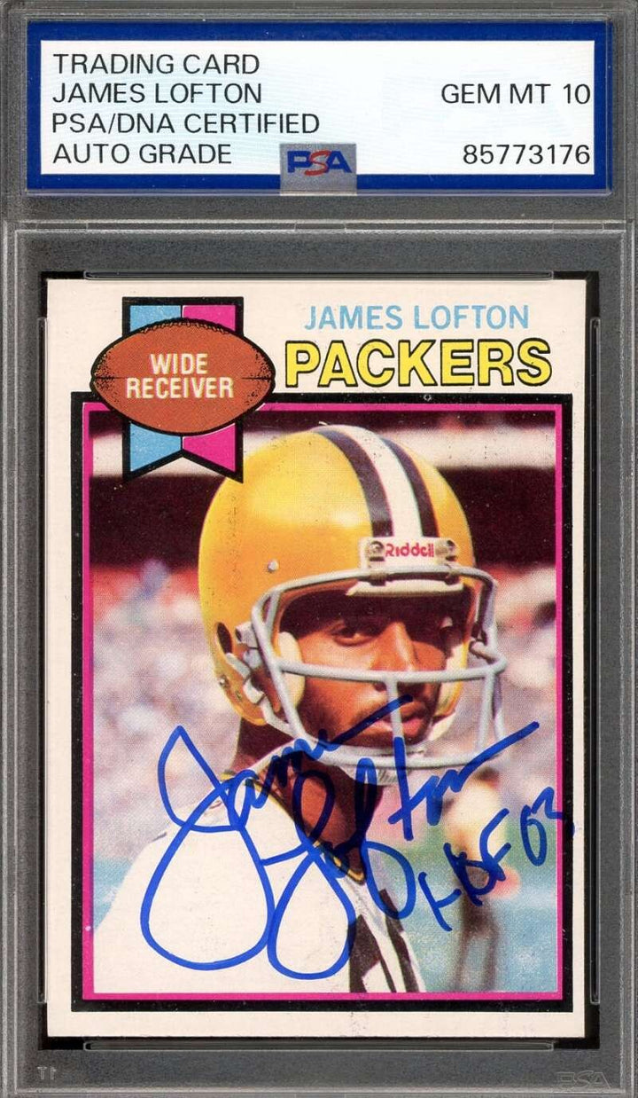 James Lofton Gem Mint 10 PSA DNA Signed 1979 Topps Rookie Autograph