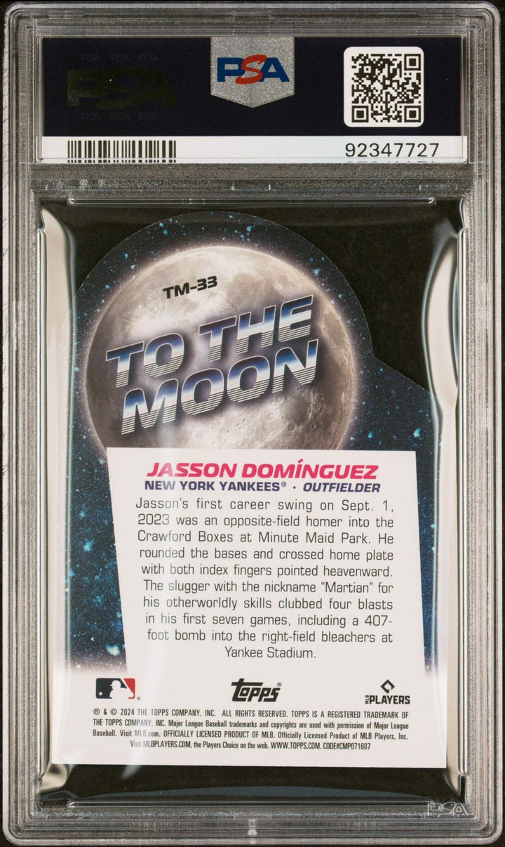 Graded 2024 Topps Big League Jasson Dominguez #TM33 RC Baseball Card PSA 10