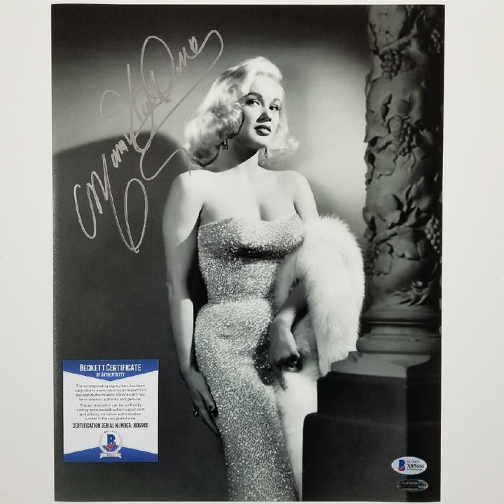 Mamie Van Doren signed 11x14 Photo #4 Actress Playboy Autograph~ Beckett BAS COA