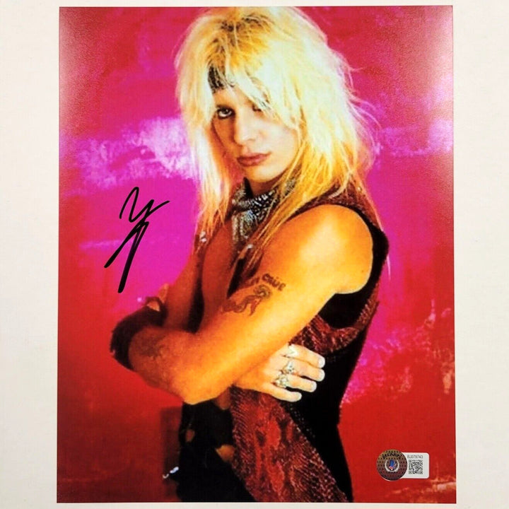 Vince Neil autograph signed 8x10 Photo Motley Crue singer ~ Beckett BAS Holo