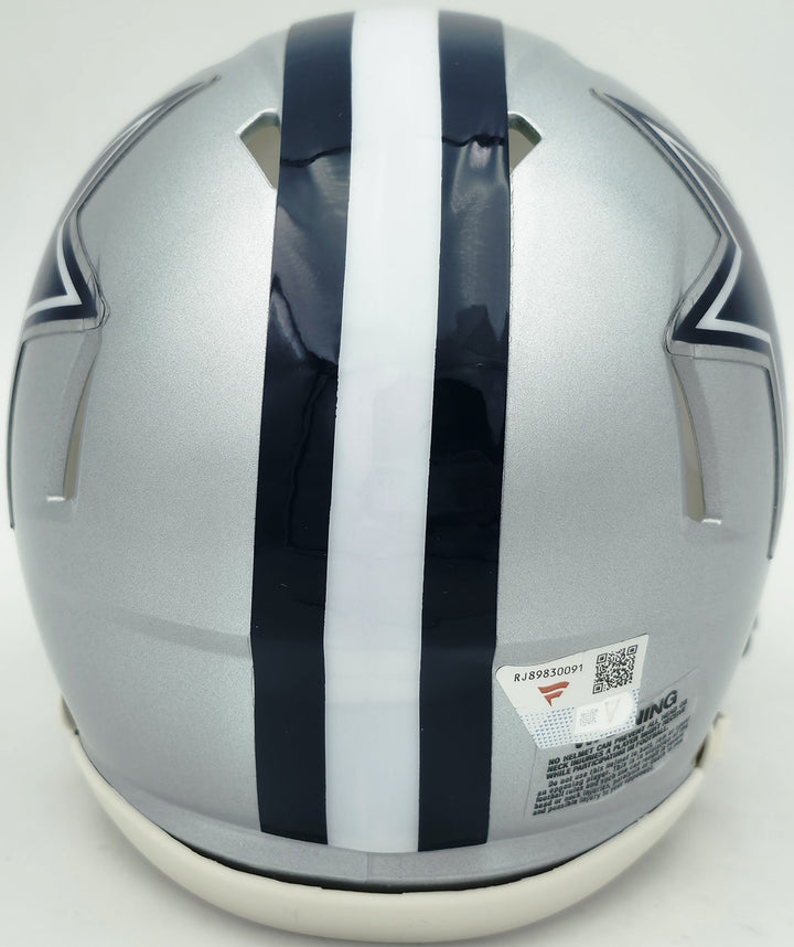 Micah Parson Signed Dallas Cowboys Silver Speed Mini Helmet Fanatics Holo