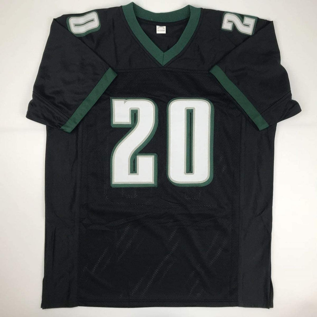 Autographed/Signed BRIAN DAWKINS Philadelphia Black Jersey JSA COA Auto