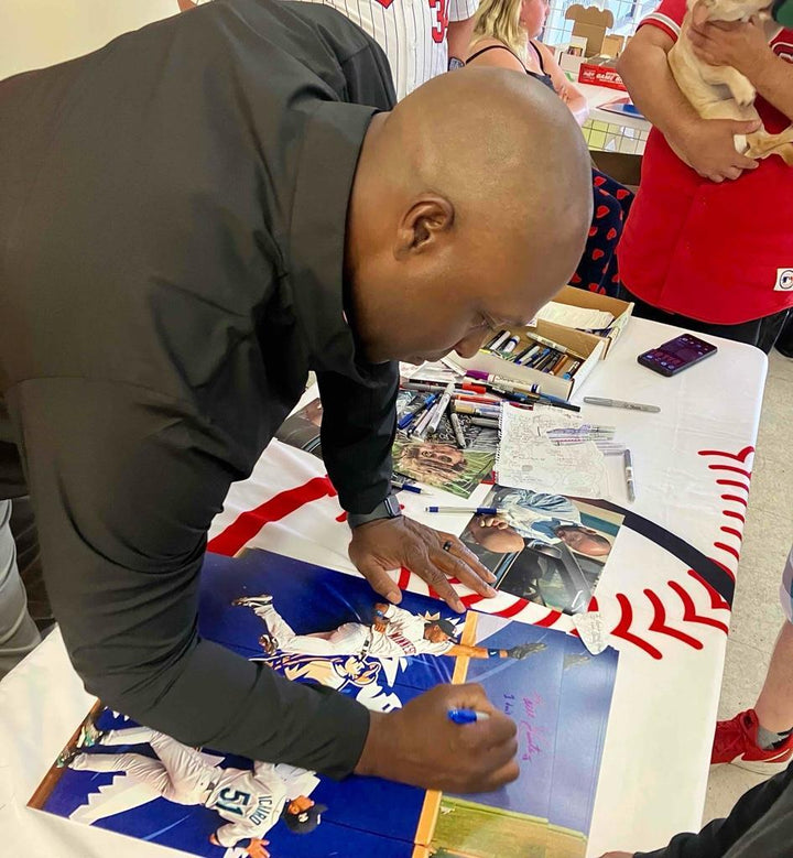 Torii Hunter signed "Rob Bonds" 2002 All Star Catch 16x20 photo ~ Beckett BAS