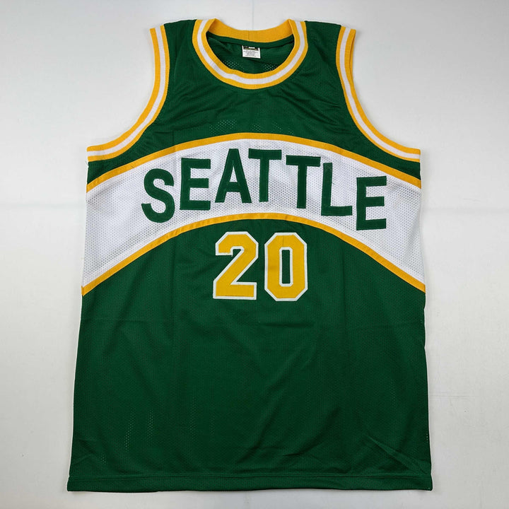 Facsimile Autographed Gary Payton Seattle Rookie Green Reprint Jersey Men's XL