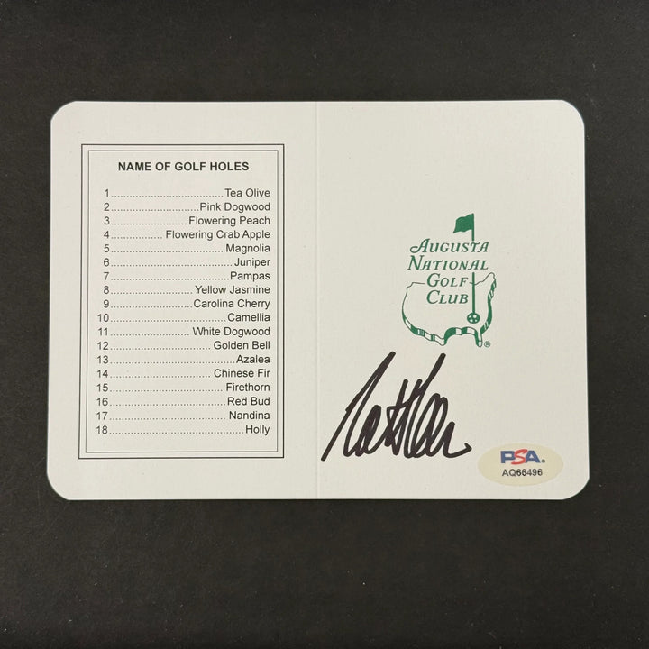 Matthieu Pavon Signed Golf Masters Golf Scorecards PSA Autographed
