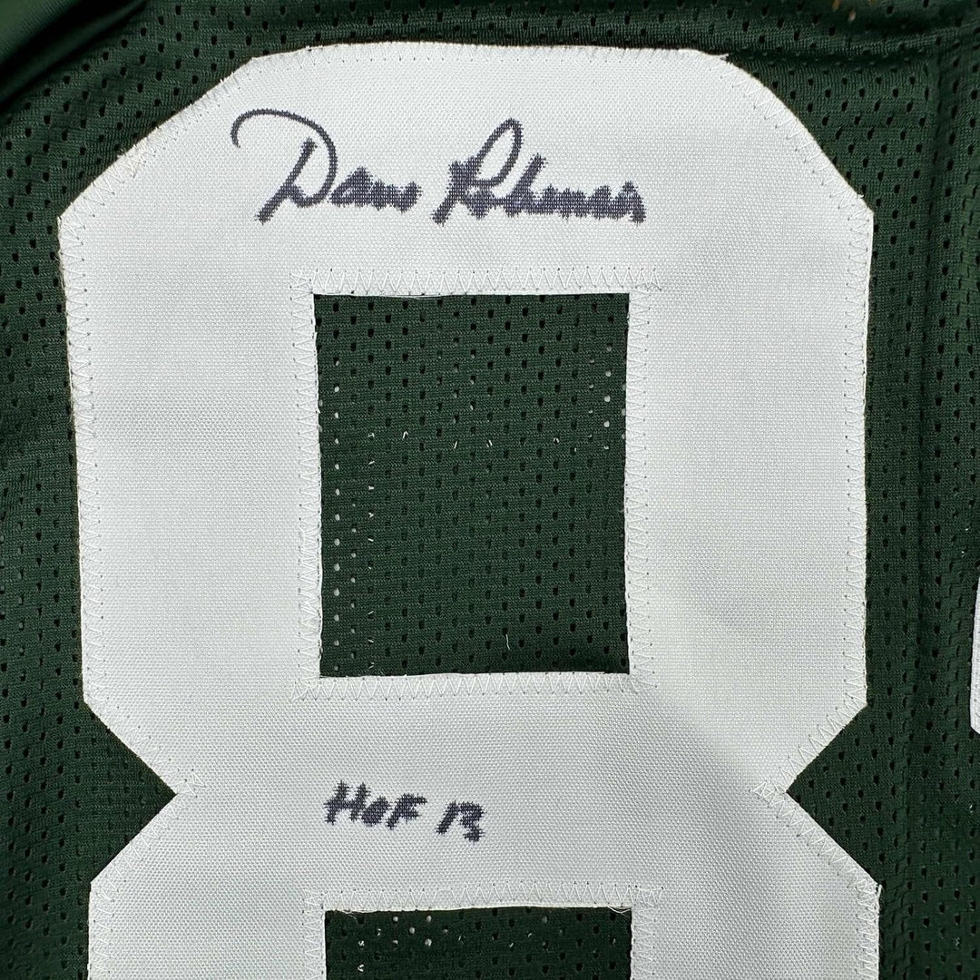 Framed Signed Dave Robinson HOF 2013 35x39 Packers Green Jersey JSA COA