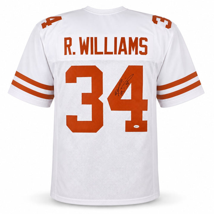 Texas Longhorns Ricky Williams Signed White Jersey JSA Witness