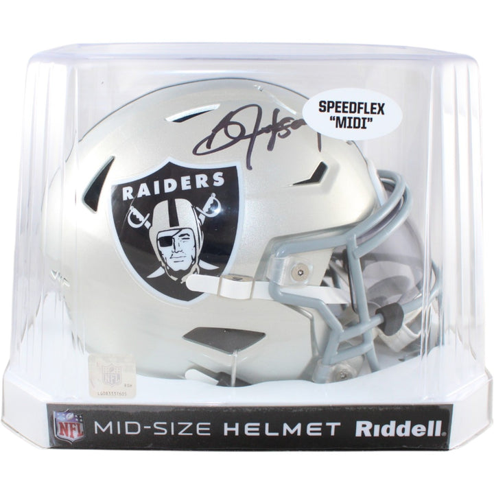 Bo Jackson Autographed Las Vegas Raiders Mid-Size Midi Helmet Beckett WIT 58523