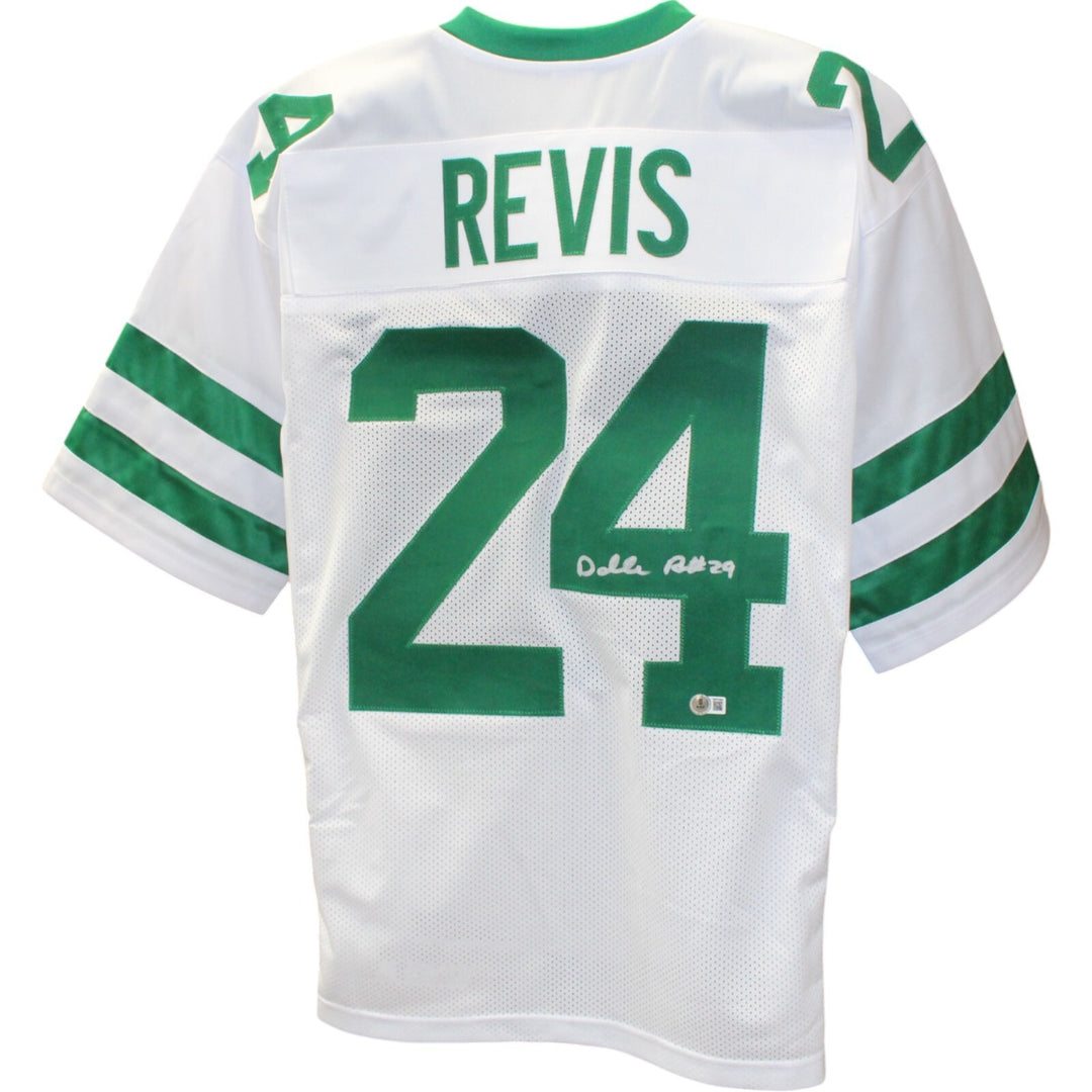 Darrelle Revis Autographed Pro Style White XL Jersey Beckett Witness 50812