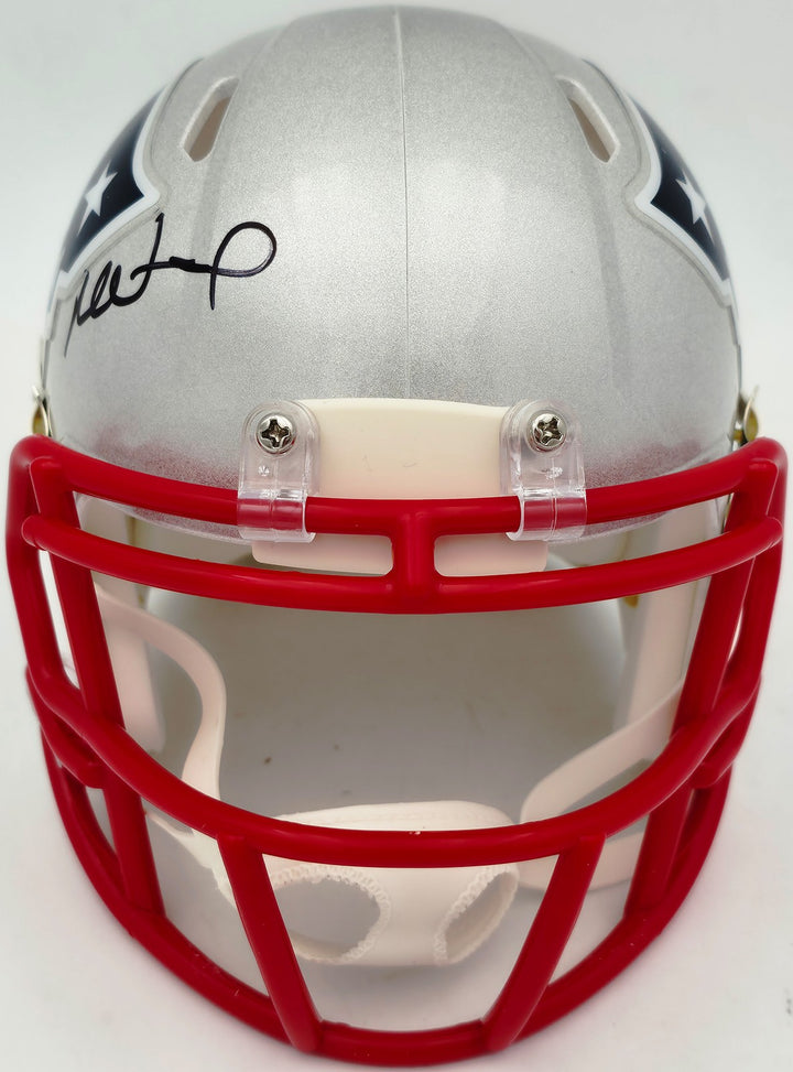 Mike Vrabel Signed Patriots Silver Speed Mini Helmet JSA Witness