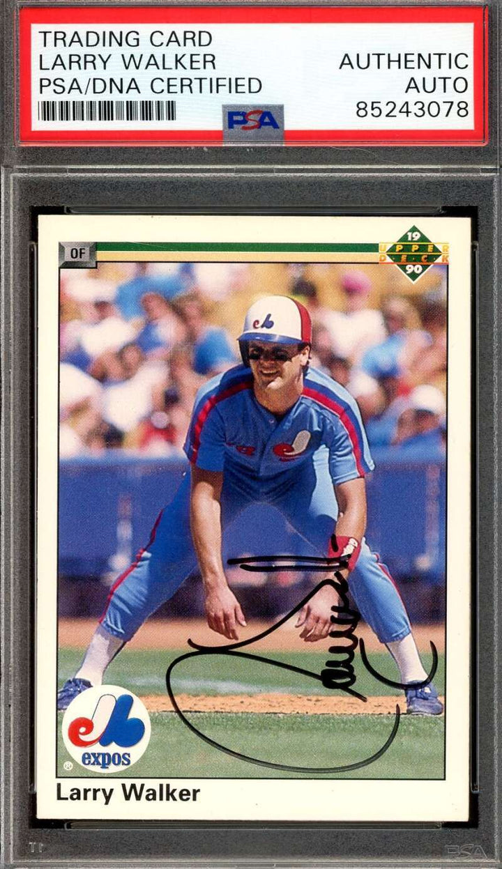 Larry Walker PSA DNA Signed 1990 Upper Deck Rookie Autograph
