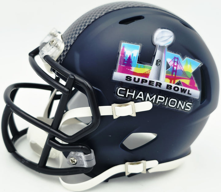 Kenneth Walker III Auto Seahawks Blue Super Bowl LX Champs Mini Helmet SB MVP