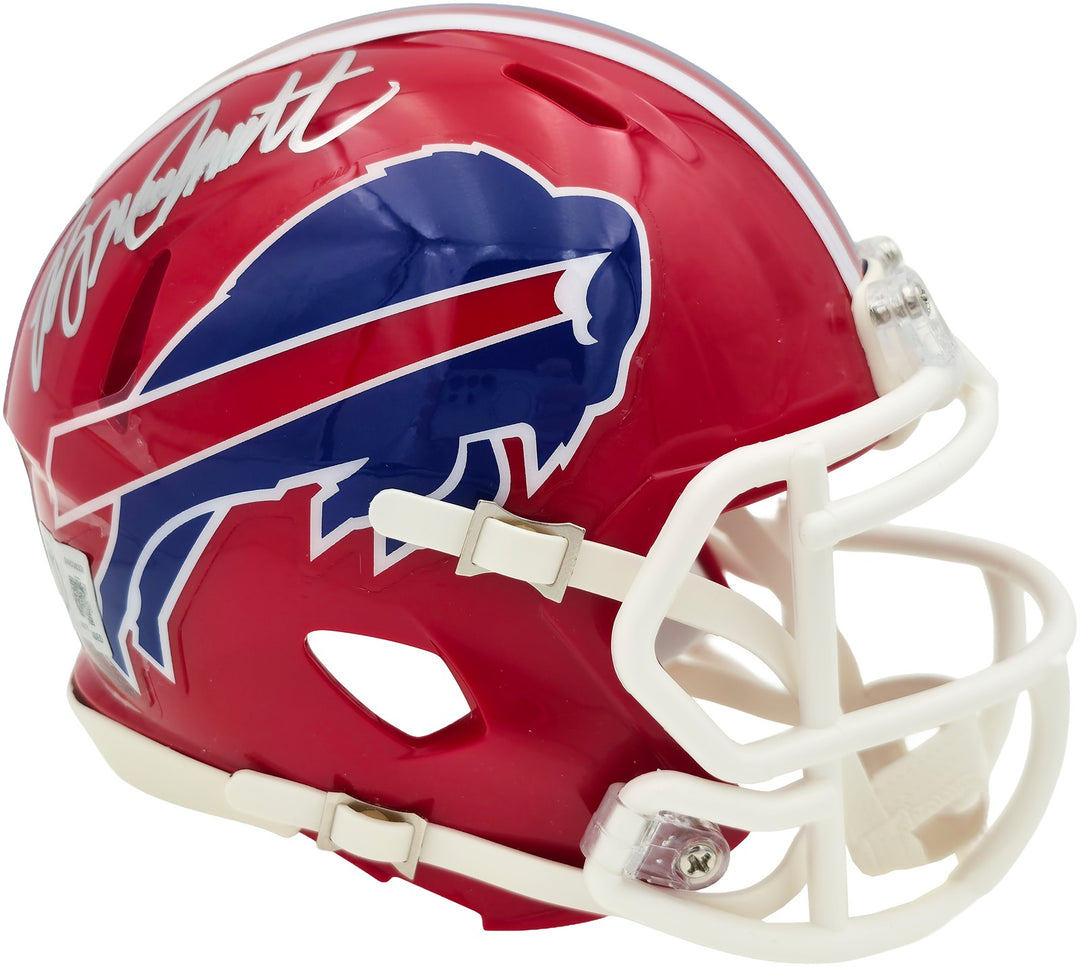 Bruce Smith Signed Buffalo Bills Red 1987-2001 Throwback Speed Mini Helmet
