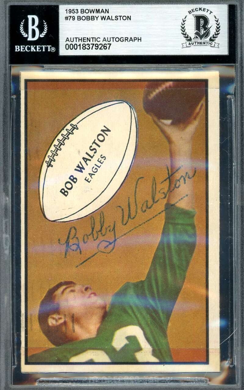 Bobby Walston Beckett BAS Signed 1953 Bowman Rookie Autograph