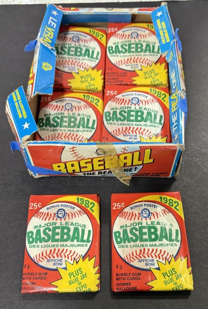 1982 O-PEE-CHEE Baseball Wax Pack Factory Sealed 2 Packs Lot