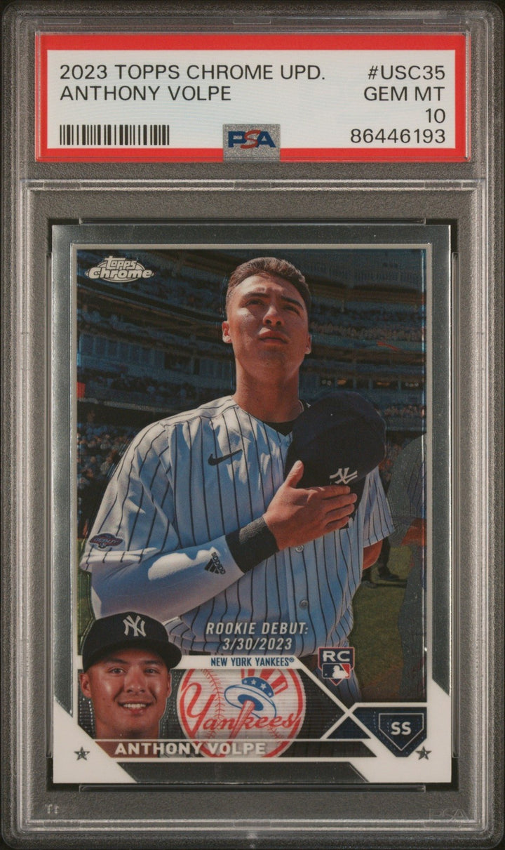 Graded 2023 Topps Chrome Update Anthony Volpe #USC35 Rookie Card PSA 10