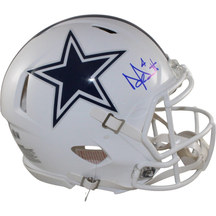 Dak Prescott Autographed Dallas Cowboys Authentic Alt 22 Helmet Beckett 56316
