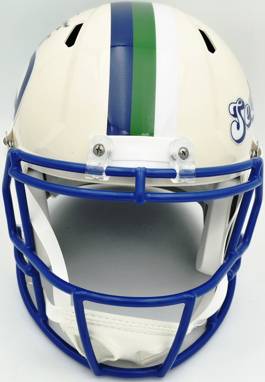 Earl Thomas III Signed Seahawks Cream Retro Full Sz Rep Speed Helmet Beckett Wit