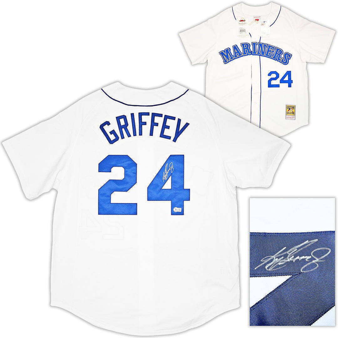 Mariners Ken Griffey Jr. Auto White Mitchell Ness 89 Cooperstown Jersey Beckett
