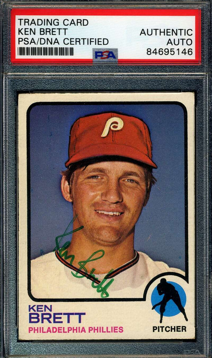 Ken Brett PSA DNA Signed 1973 Topps Autograph
