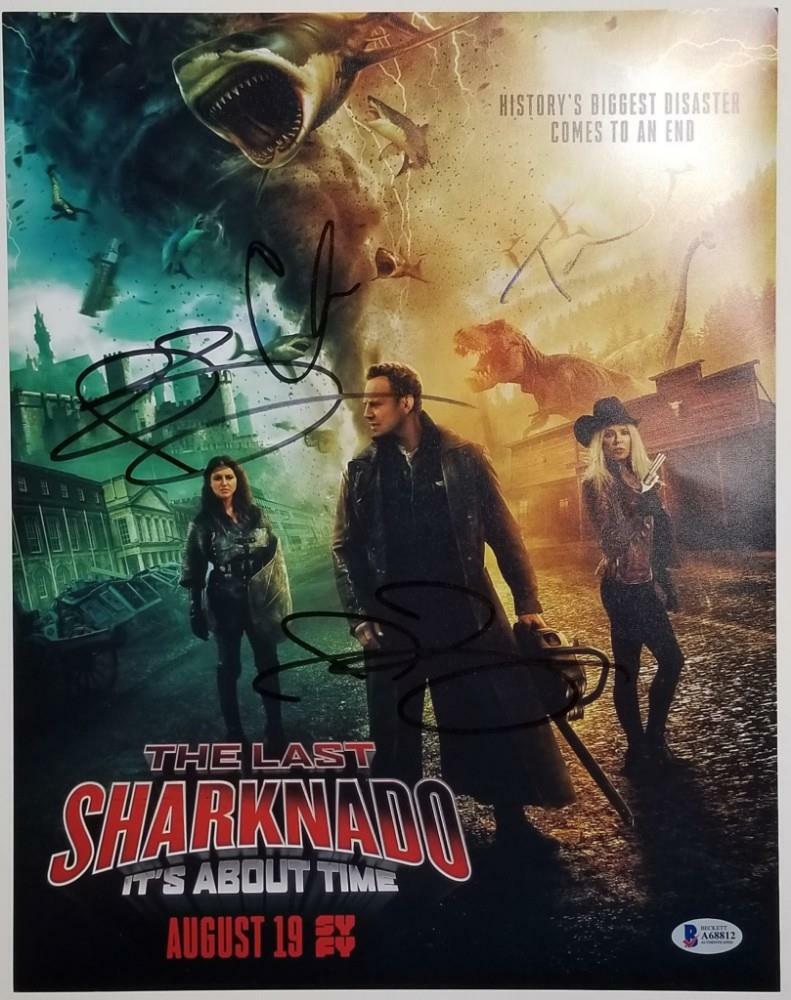 THE LAST SHARKNADO Cast (3) Signed 11x14 Photo Reid Ziering D~ Beckett BAS COA