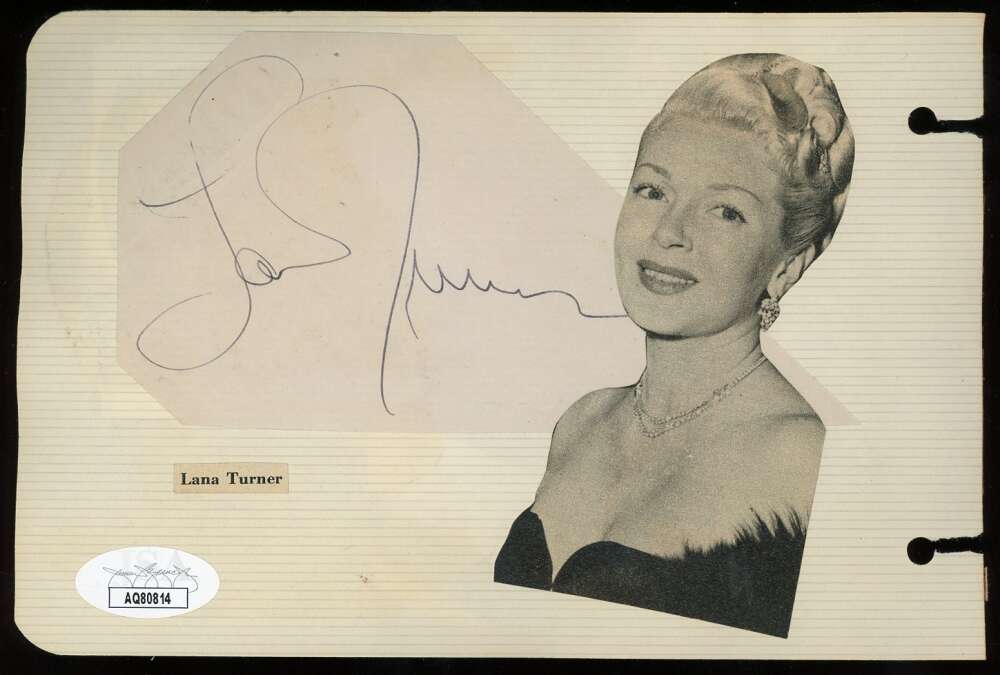 Jimmy Durante Lana Turner JSA Coa Signed Vintage Album Page Autograph