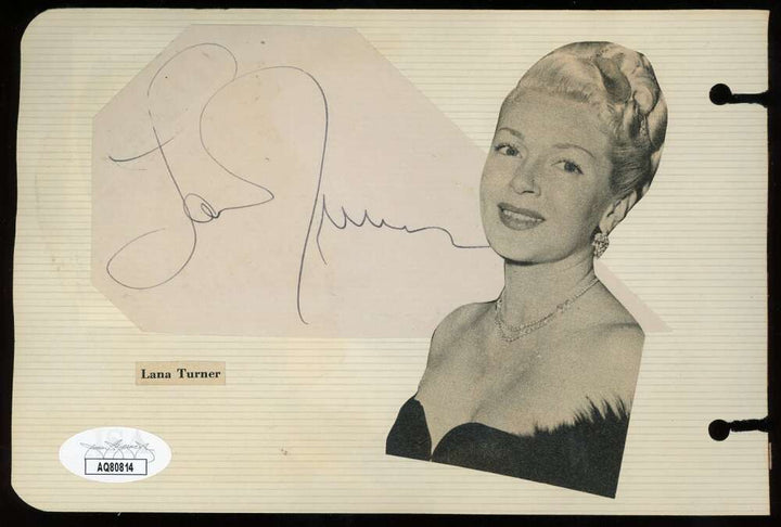 Jimmy Durante Lana Turner JSA Coa Signed Vintage Album Page Autograph