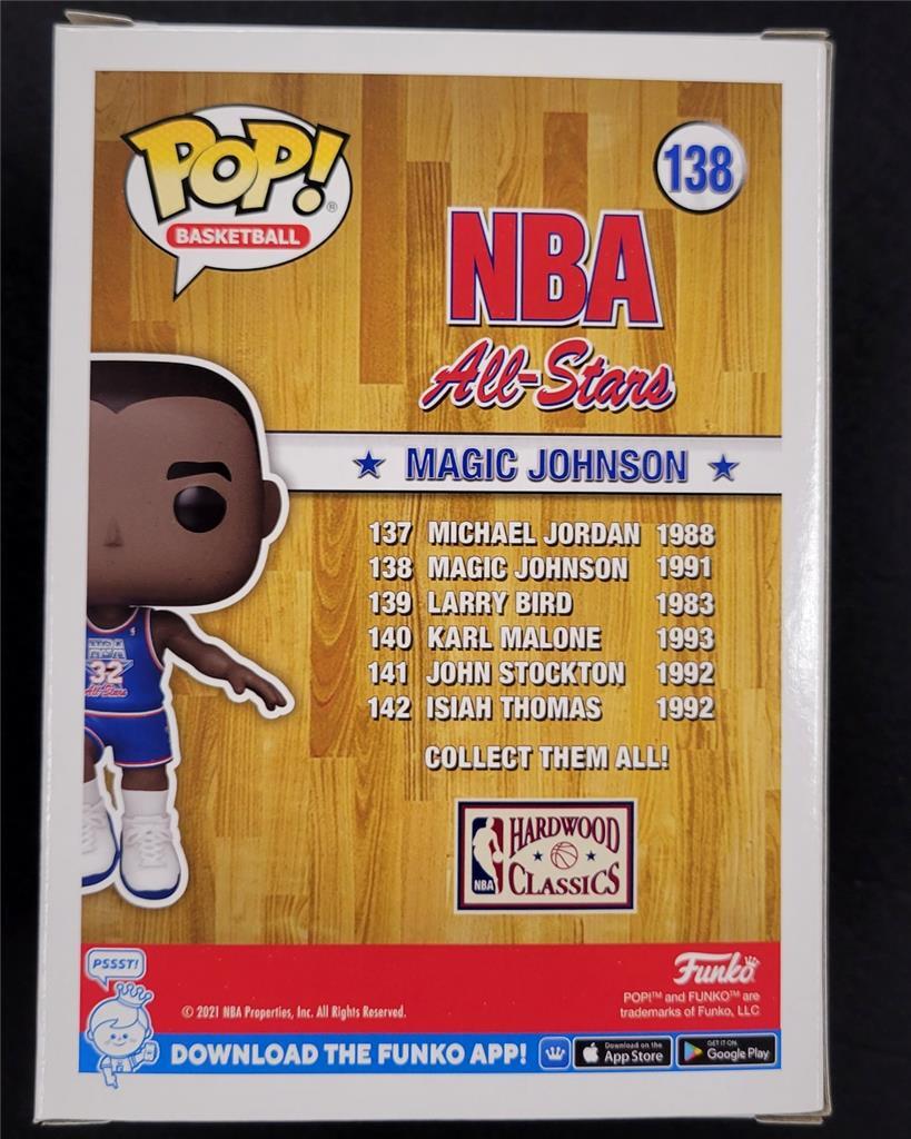 Magic Johnson signed 92 NBA All-Star Funko Pop! Lakers (A) ~ Beckett BAS Witness