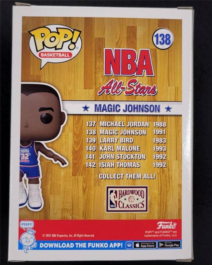 Magic Johnson signed 92 NBA All-Star Funko Pop! Lakers (A) ~ Beckett BAS Witness