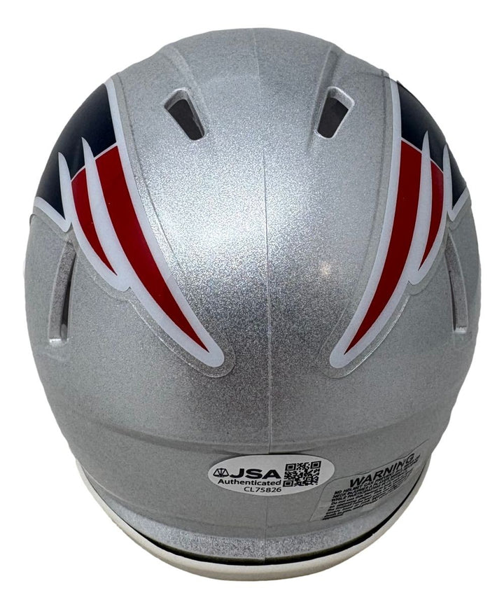 Drew Bledsoe Signed New England Patriots Mini Speed Helmet JSA QR