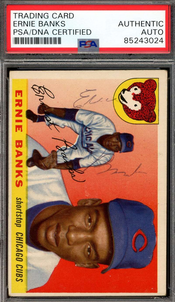 Ernie Banks PSA DNA Vintage Signed 1955 Topps Autograph