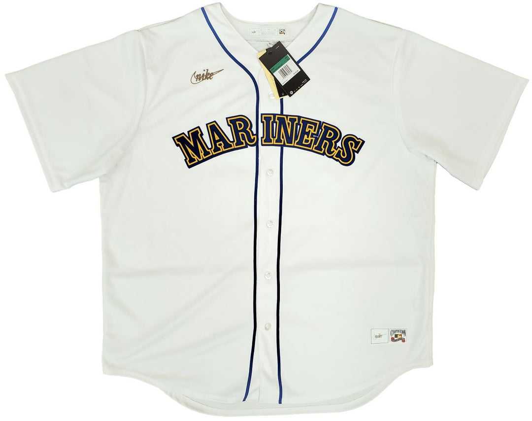 Ken Griffey Jr. Signed Seattle Mariners Nike Throwback Baseball Jersey BAS