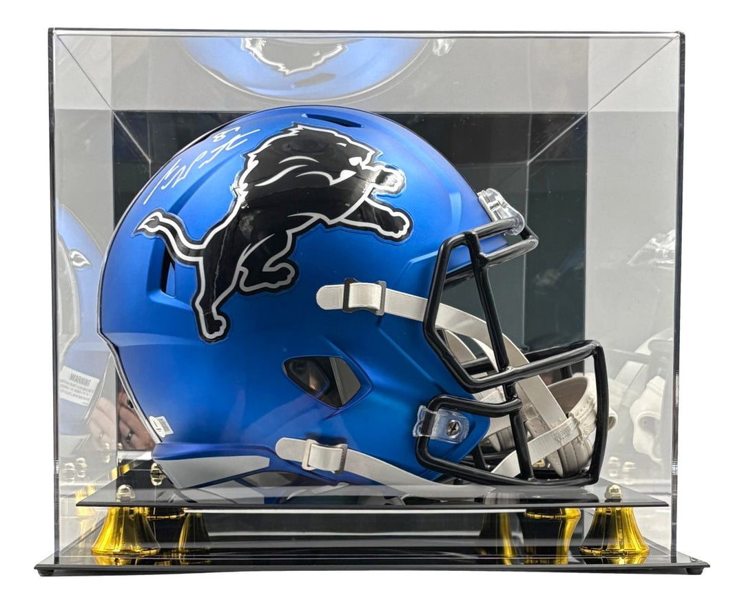 Sam LaPorta Signed Lions FS Alternate Blue Speed Replica Helmet BAS w/ Case