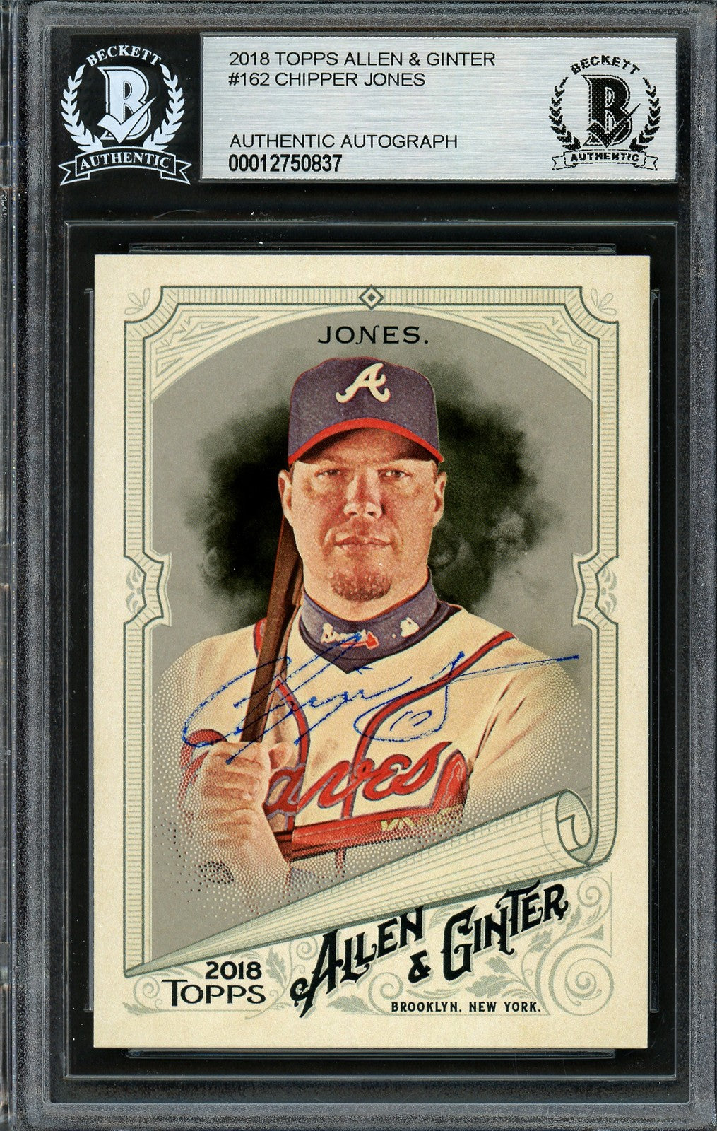 Chipper Jones Signed 2018 Topps Allen & Ginter Card 162 Braves Beckett #12750837