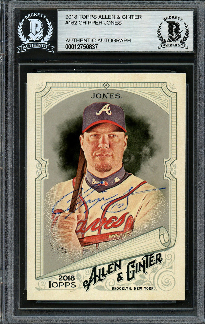 Chipper Jones Signed 2018 Topps Allen & Ginter Card 162 Braves Beckett #12750837