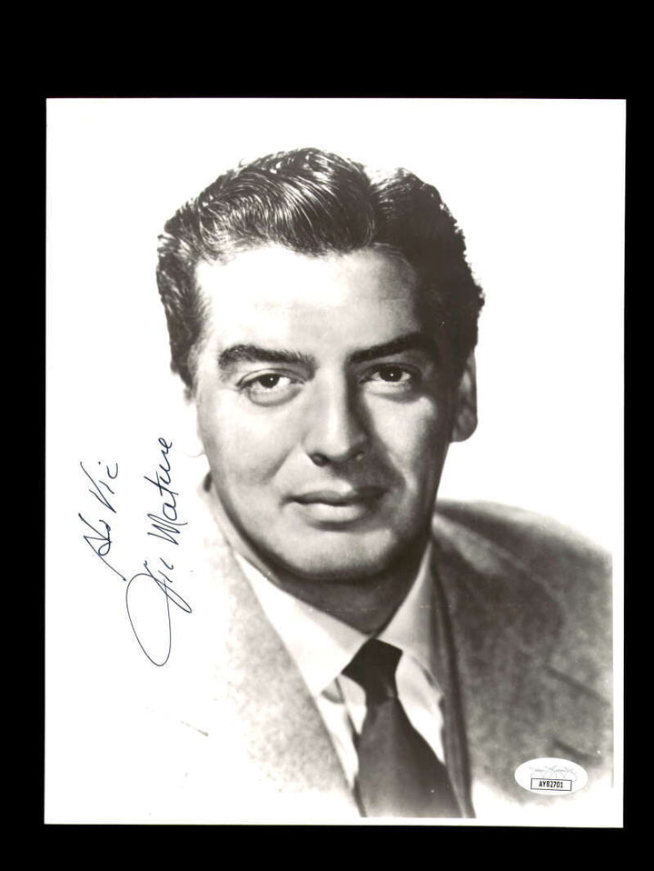 Victor Mature JSA Coa Signed 8x10 Photograph Autograph