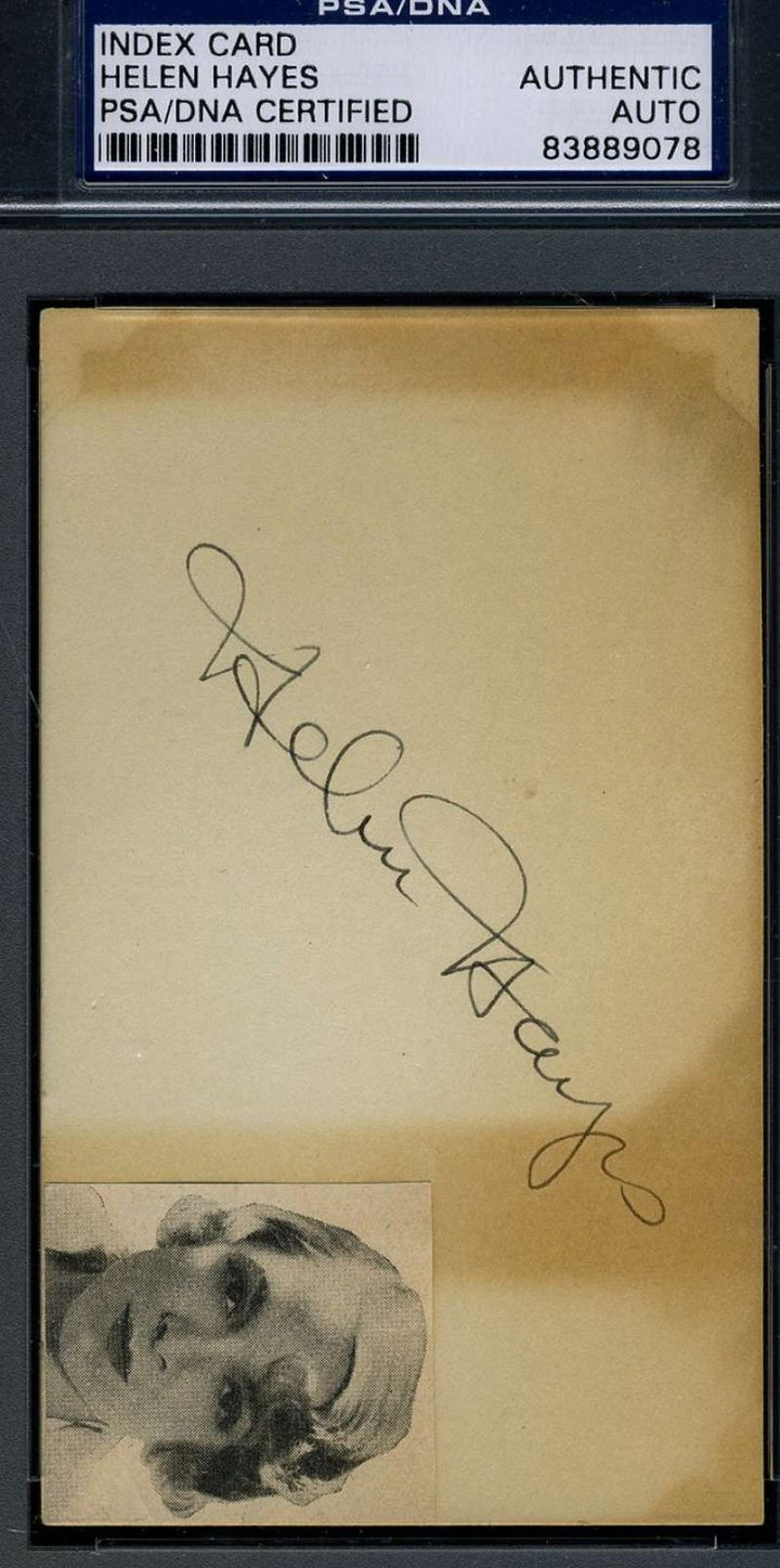 Helen Hayes Vintage 1930`s Signed 3x5 Index Card Psa/dna Authentic Autograph