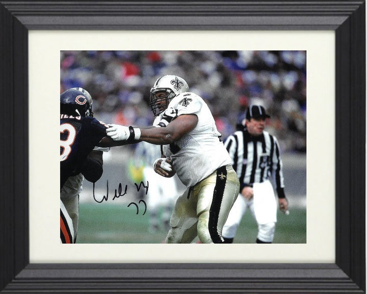 Willie Roaf signed New Orleans Saints 8x10 Photo Framed - COA (HOF/11X Pro Bowl)