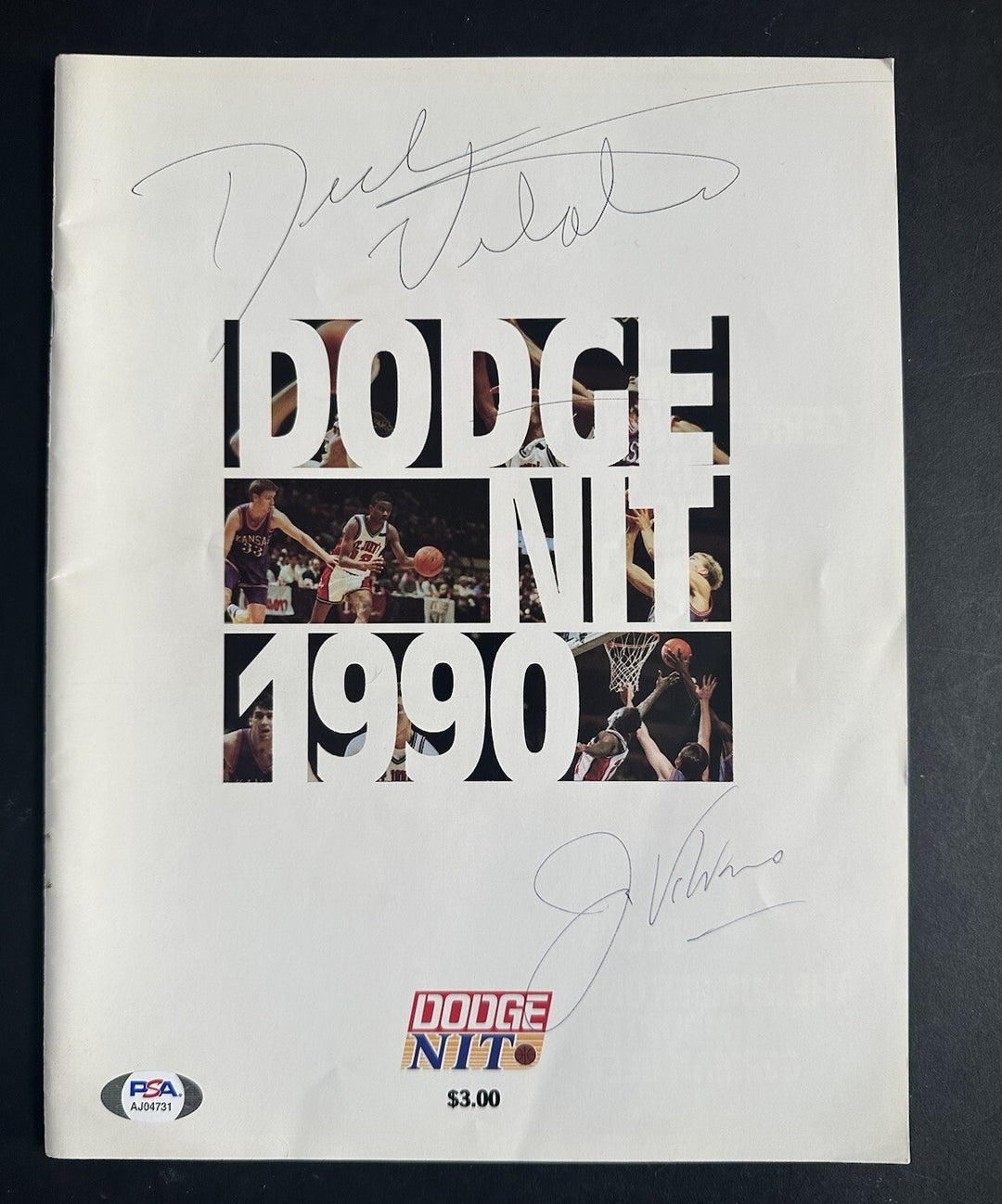 Jim Valvano & Dick Vitale Signed Ncaa Program Nit Mint Autograph Ncaa Psa Coa