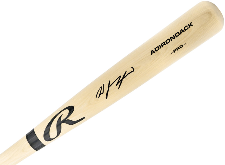 Wyatt Langford Auto Blonde Rawlings Adirondack Pro Baseball Bat Rangers MLB