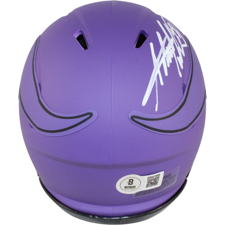 Adrian Peterson Autographed Minnesota Vikings Rave Mini Helmet ROY Beckett 53656