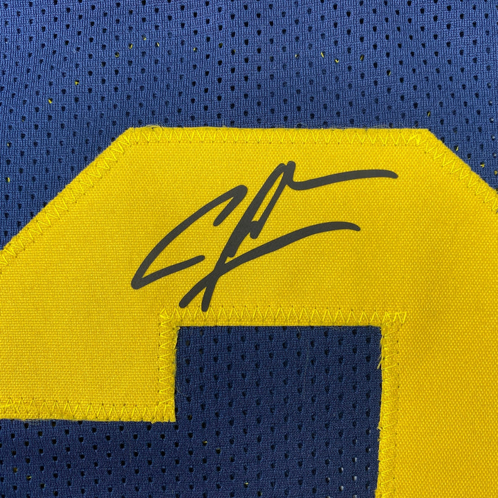 Facsimile Autographed Charles Woodson Michigan Blue Reprint Jersey Size Men's XL
