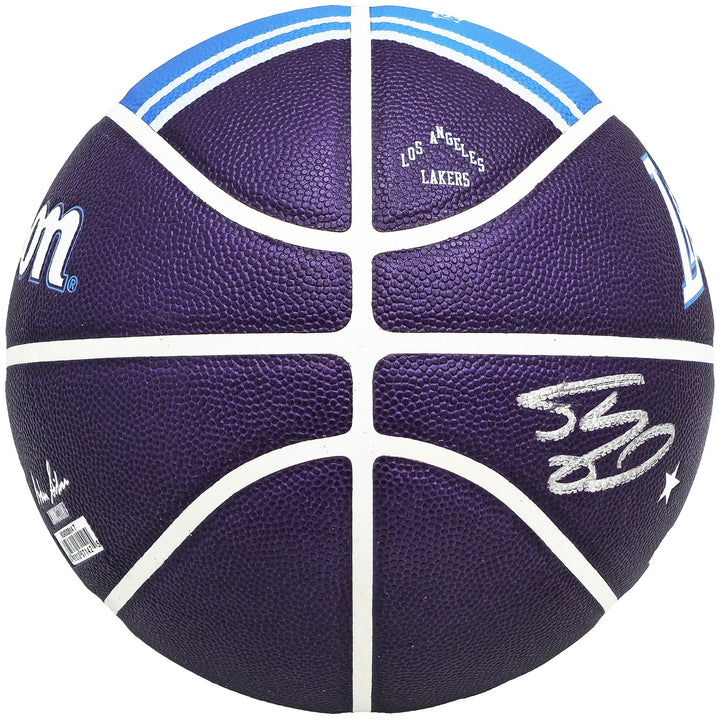 Shaquille O'Neal Signed Purple City Edition Basketball Lakers Beckett Witness