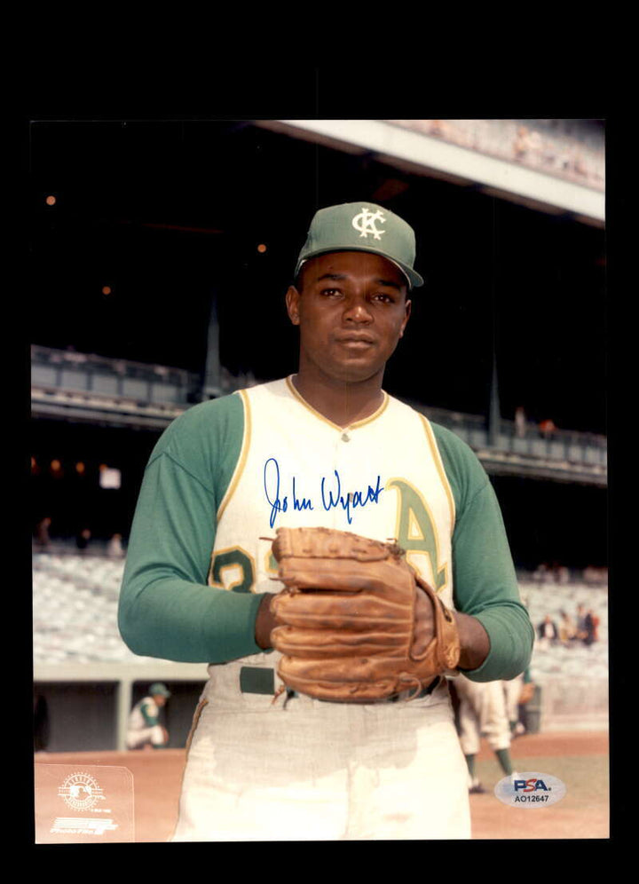 John Wyatt PSA DNA Signed 8x10 Photo Autograph Athletics