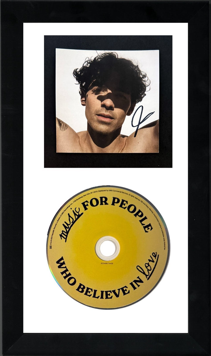Joe Jonas signed 2025 Music for People Who Believe 3.75x3.75 Art Card/CD  FRAMED