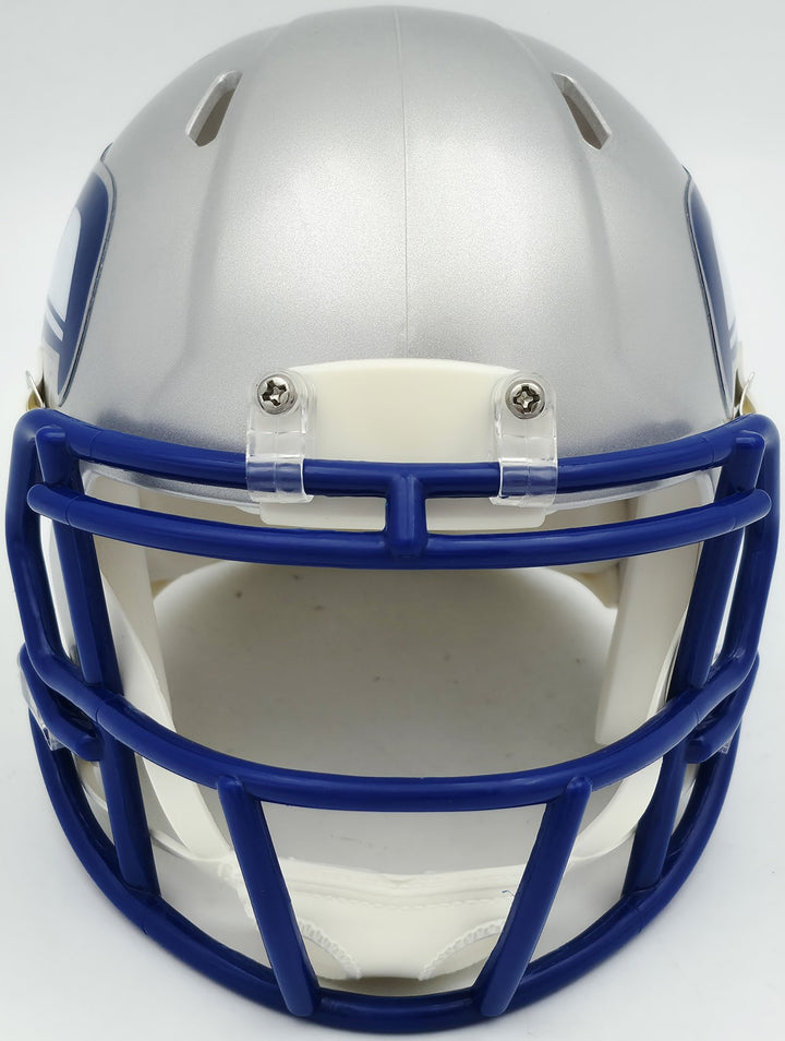 Brian Blades Signed Seahawks 1983-01 Throwback Silver Speed Mini Helmet MCS Holo